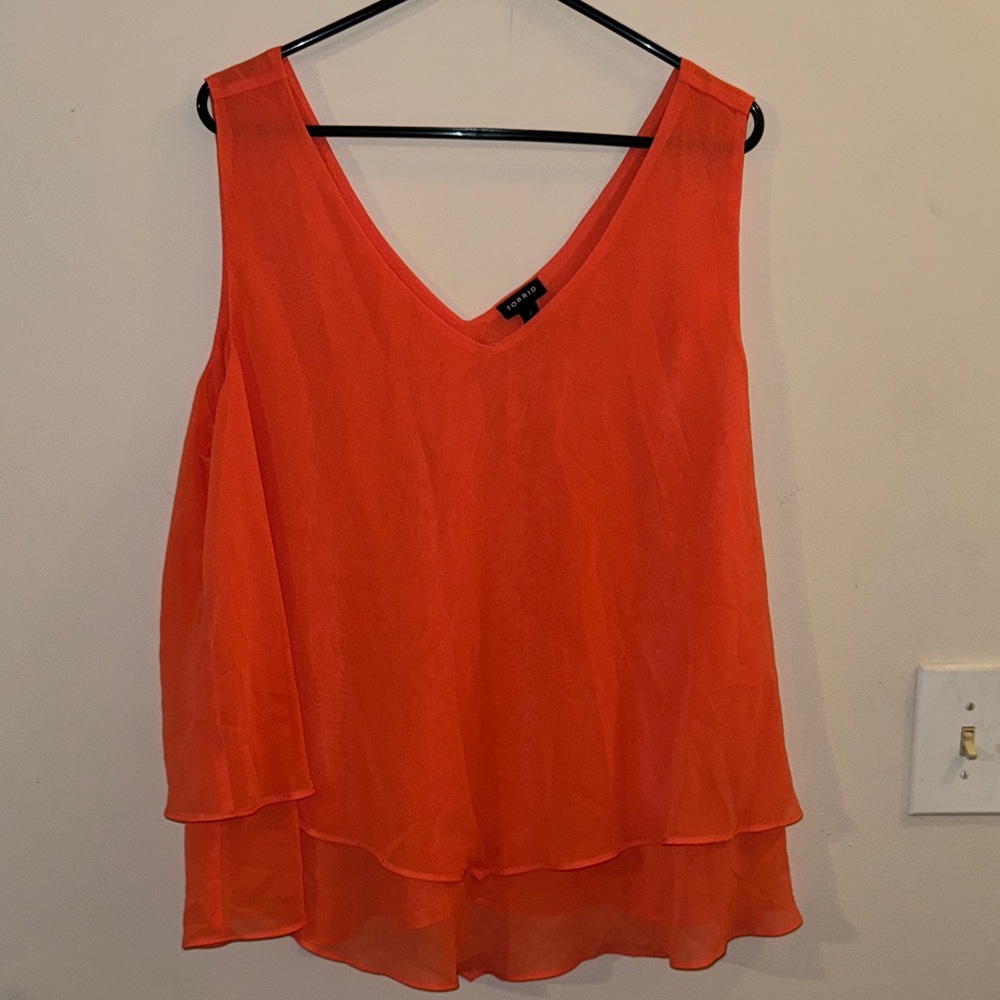 Torrid Vibrant Orange Layered Blouse